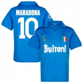 Billige Fotballdrakter SSC Napoli Diego Maradona 10 Retro Hjemmedraktsett 1987/88 Kortermet